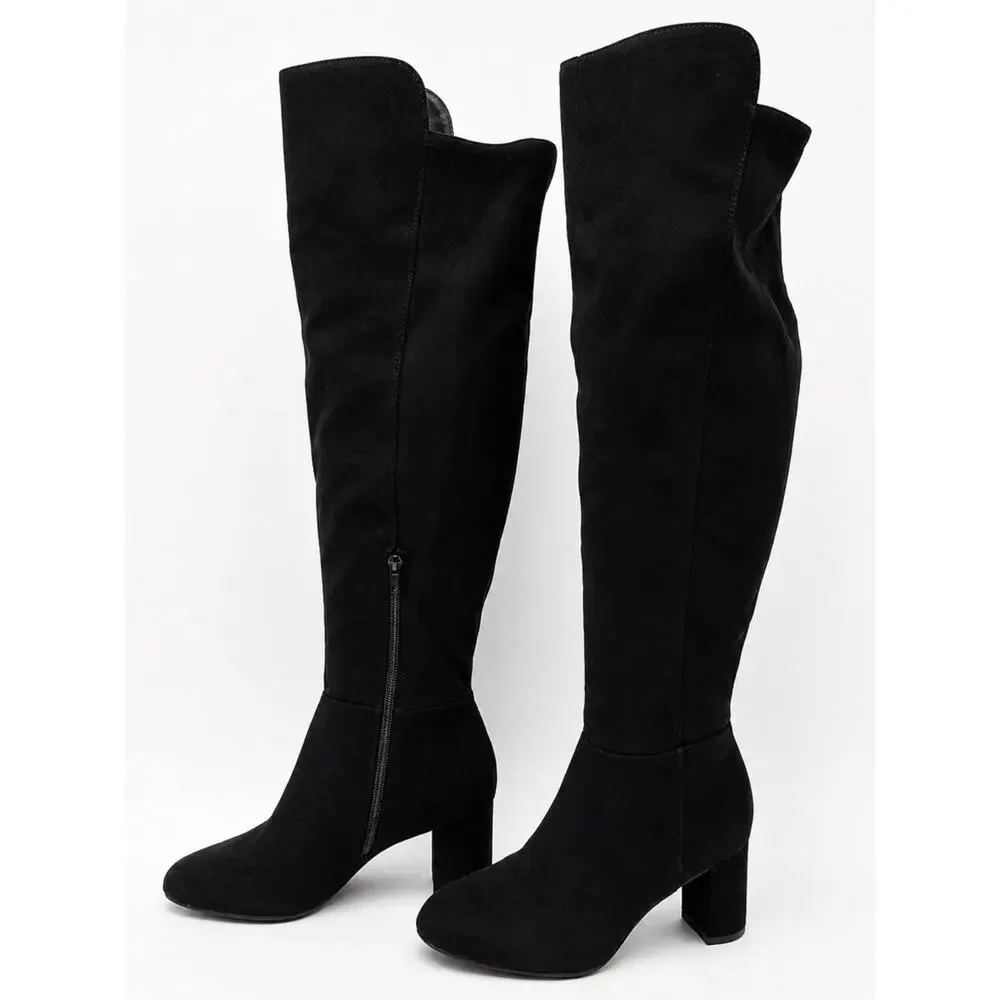 Kelly & Katie Hayd Wide Calf Tall Boots Black Size 7.5W